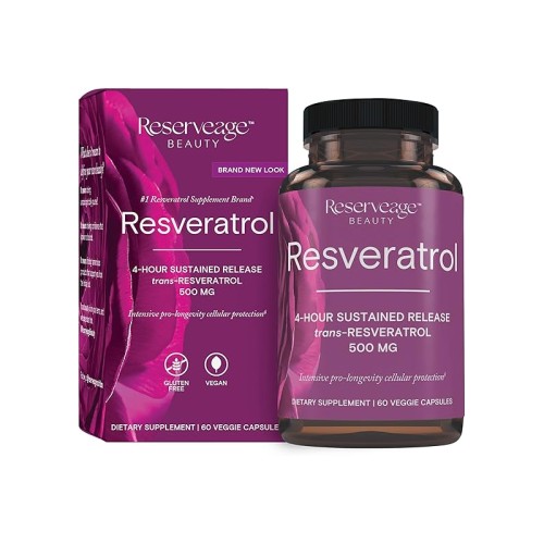 Reserveage Resveratrol - 500 Mg | Antioxidant Supplement for Heart & Cellular Health (60 Capsules)